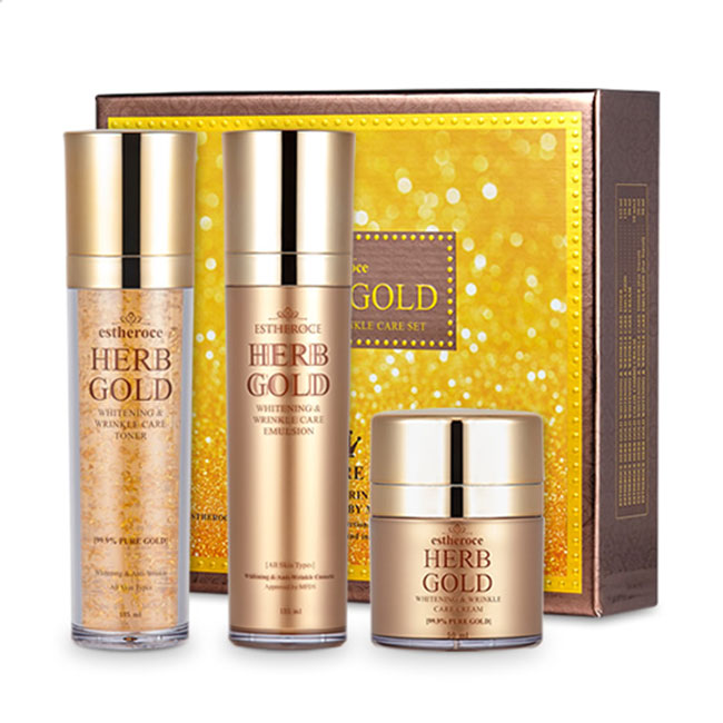 Deoproce Esteros Herb Gold Whitening &amp; Wrinkle Care Set