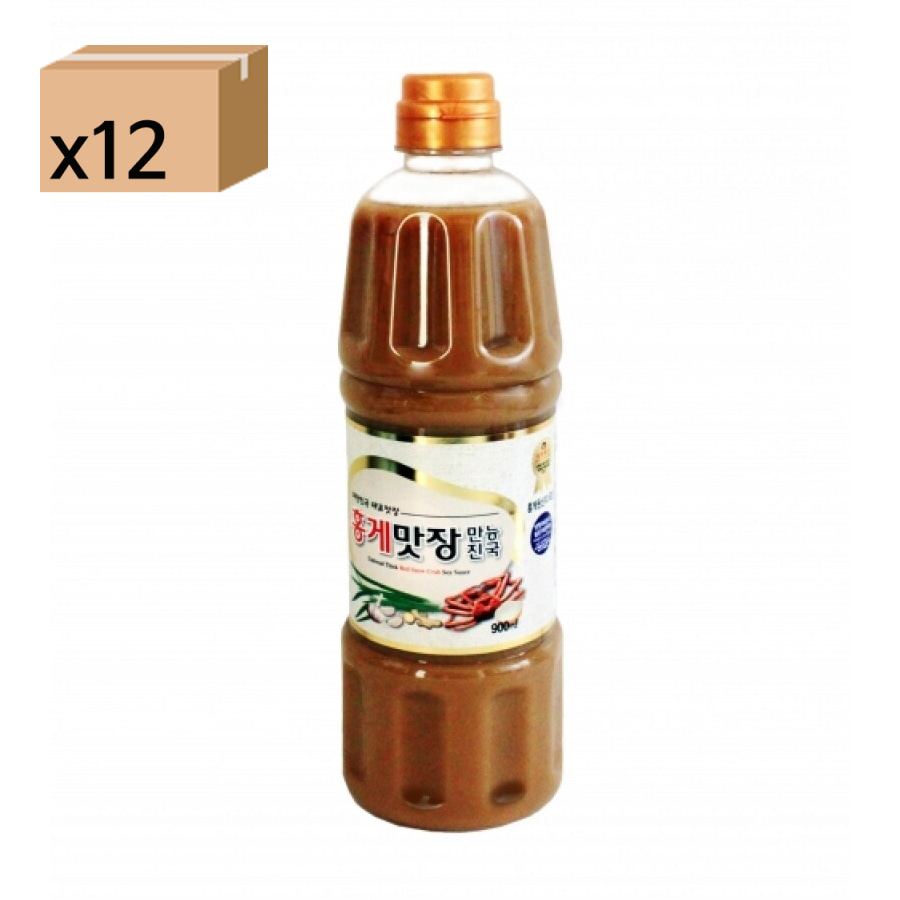 Hongil Foods Red Crab Soup All-Purpose Jin Guk Sauce 900ml 1 Box [12ea]