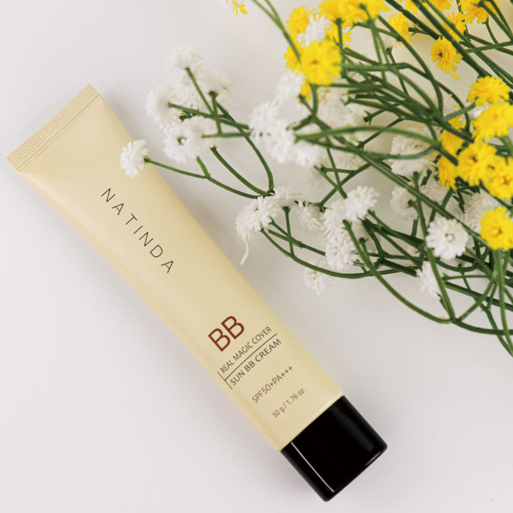 Natinda Real Magic Cover SunB Cream SPF50+ PA+++ 50g / Che phủ tự nhiên siêu dính