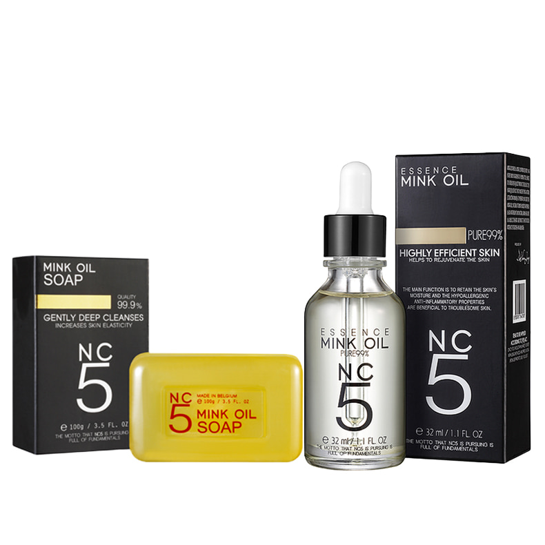 NC5 (NCT5) Essence Mink Oil + Set xà phòng chồn / Da mặt dưỡng trắng