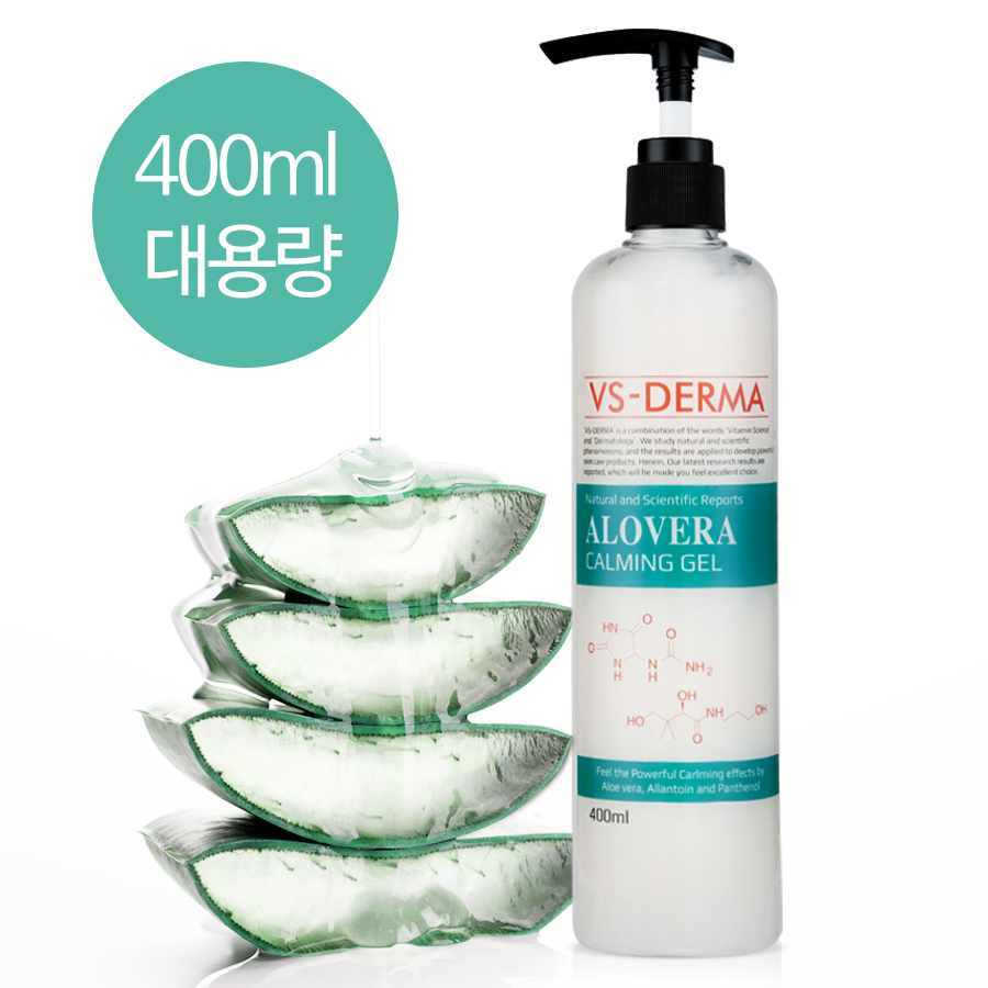 VS Derma Aloe Vera Calming Gel 400ml (Aloe Soothing Gel for Home Care for Sensitive Skin)