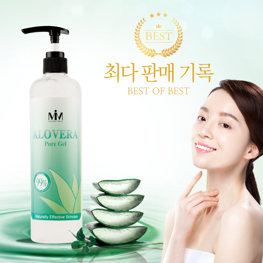 Madame Michelle Aloe Vera Pure Gel 400ml (Moisture Gel for All Skins, Aloe Soothing Gel for Home Care)