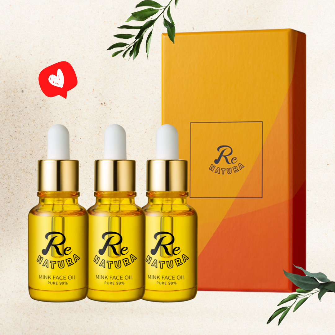 [1:1 Miniature Presented] Rinatura Face Mink Oil Set of 3 / Bare Face Oil / Rina Oil